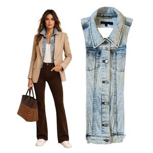 Denim Dickey Compatible with VERONICA BEARD Blazer Jacket Accessory Sz 00-14